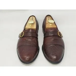 BRUNO MAGLI Brown Genuine Crocodile Leather Loafers Mens Dress Shoes Sz 11 M 06 NOS Bruno Magli Congac Brown Crocodile Slip On Slide On  main image 3